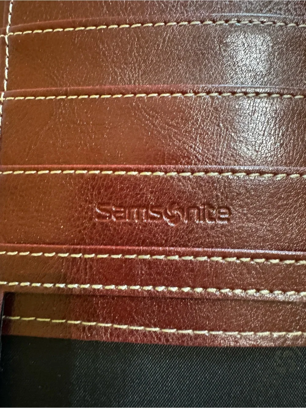 samsonite red leather binder